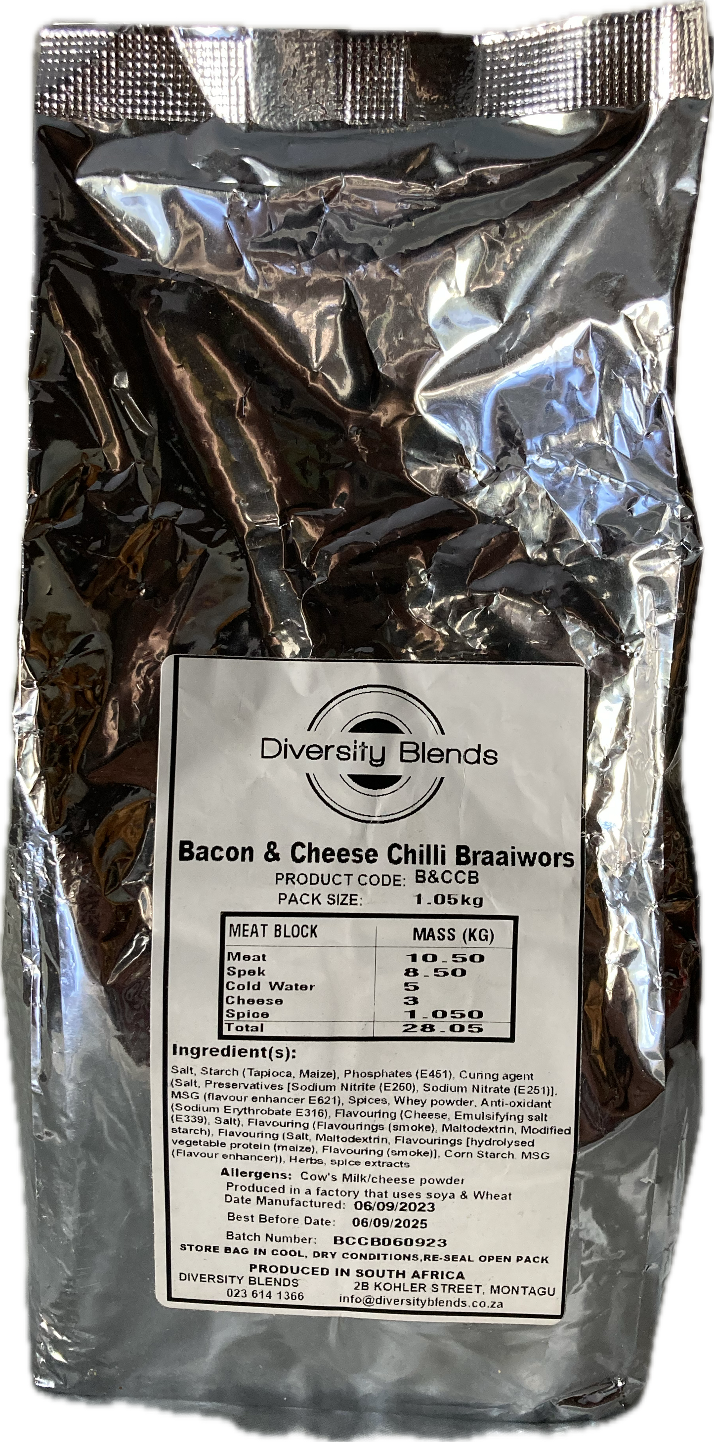 BACON & CHEESE CHILLI BRAAIWORS 1.05KG