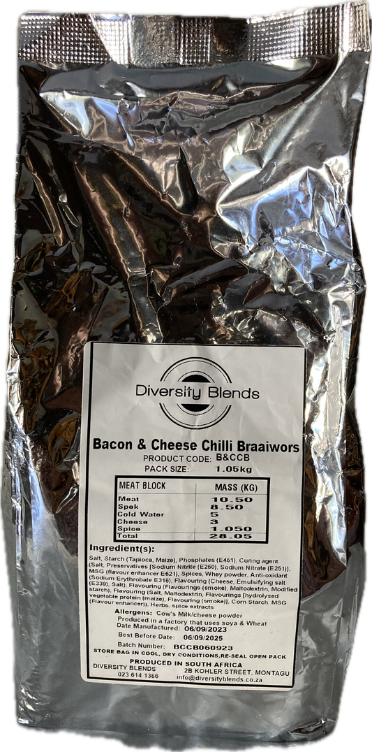 BACON & CHEESE CHILLI BRAAIWORS 1.05KG